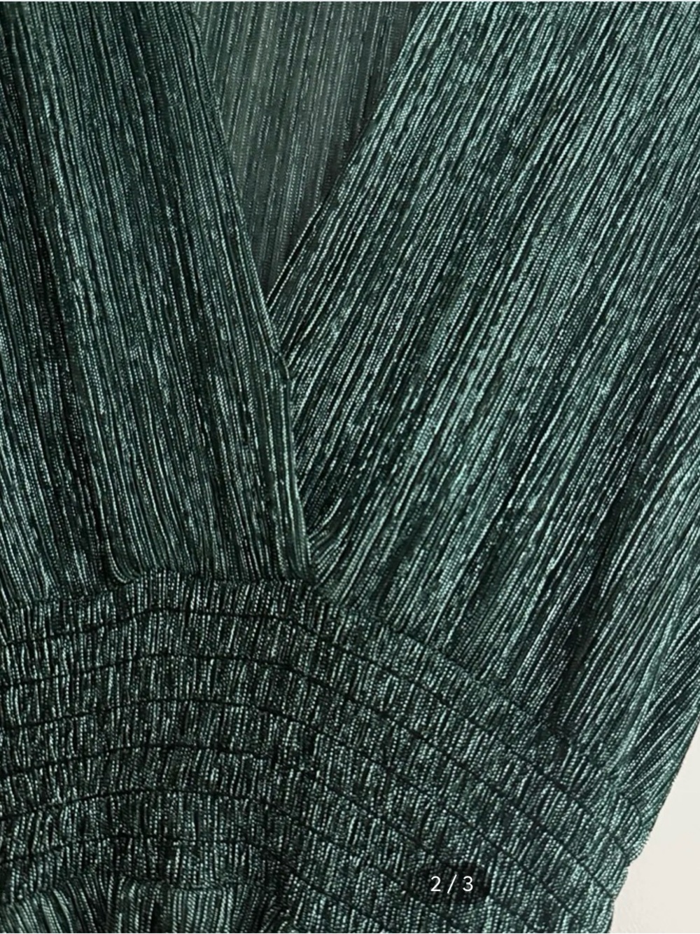 Maje Ruffine Stretch Lurex Metallic Green Ruffle Midi Dress Size 42 - Picture 6 of 14